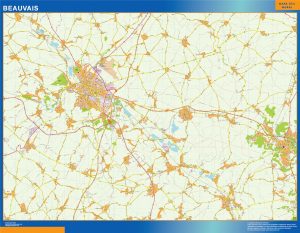 Carte Beauvais plastifiée