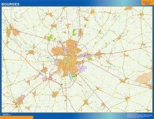 Carte Bourges plastifiée