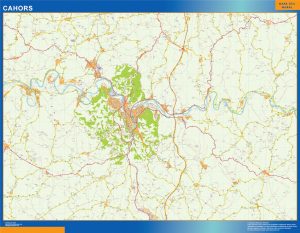 Carte Cahors plastifiée