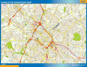 Carte Charlotte downtown