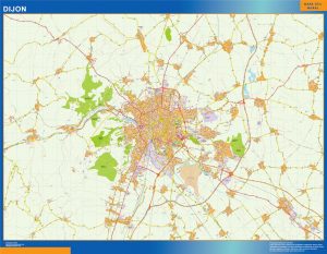 Carte Dijon plastifiée