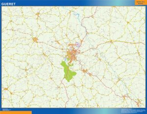 Carte Gueret plastifiée