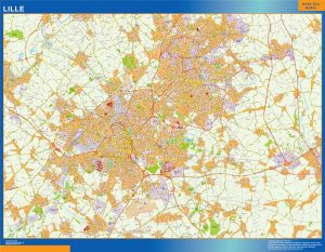 Carte Lille plastifiée