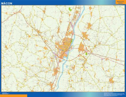 Carte Macon plastifiée