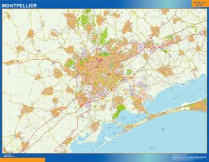 Carte Montpellier plastifiée