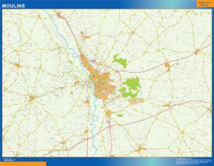 Carte Moulins plastifiée