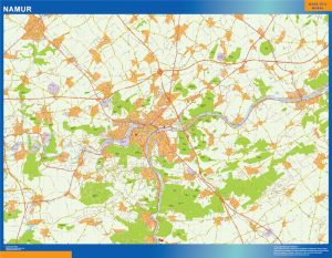 Carte Namur plastifiée