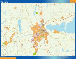 Carte Orebro en Suède