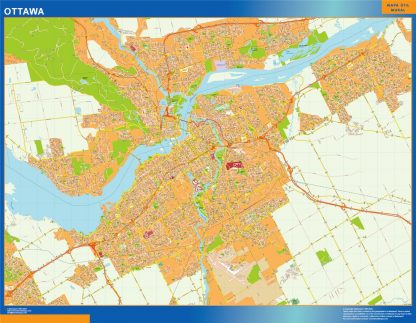 Carte Ottawa plastifiée
