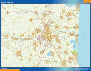 Carte Perpignan plastifiée