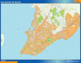 Carte Salvador Bahia plastifiée