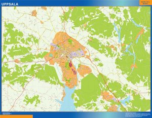 Carte Uppsala en Suède