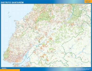 Carte district Santarem plastifiée