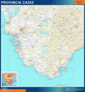Carte province Cadiz plastifiée