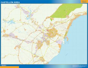 Carte routière Castellon région plastifiée