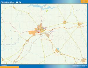 Carte routière Ciudad Real région plastifiée