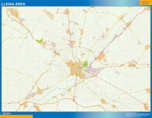 Carte routière Lleida région plastifiée