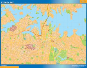 Mapa Sydney Bay plastifiée Australie